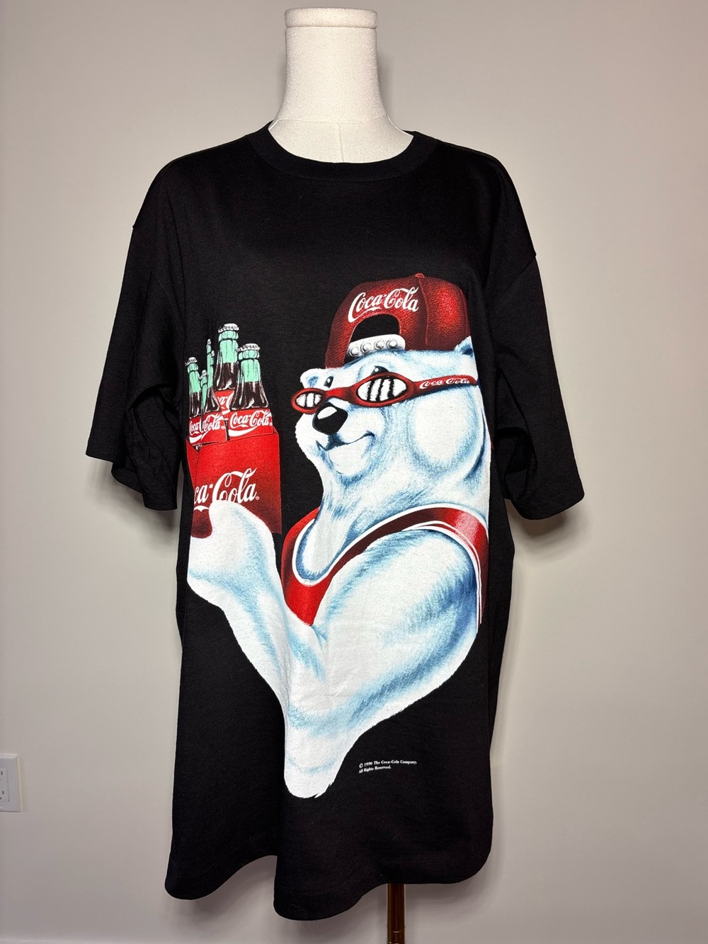 NWT Vintage 90s Coke Coca Cola Polar Bear Cartoon Pomo Graphic T-Shirt